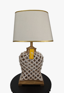 Elegant White and Gold Mesh Lamp For Decor-AM002