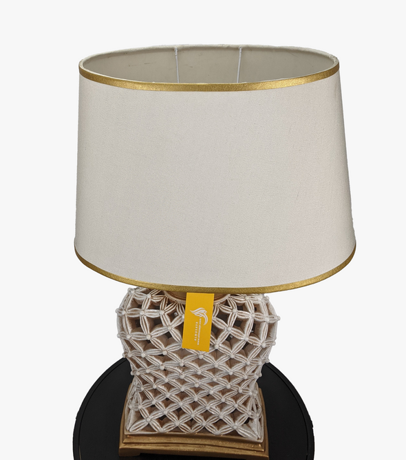 Elegant White and Gold Mesh Lamp For Decor-AM002