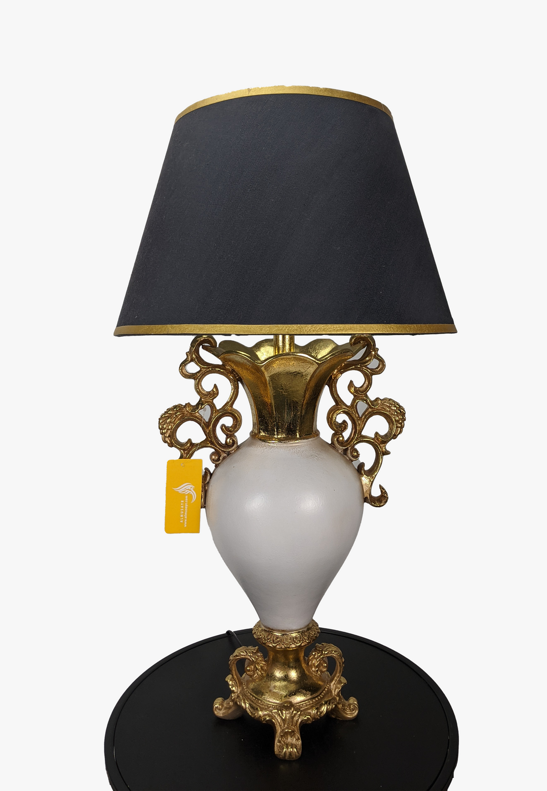 Luxury White & Gold Baroque Lamp-AM0073