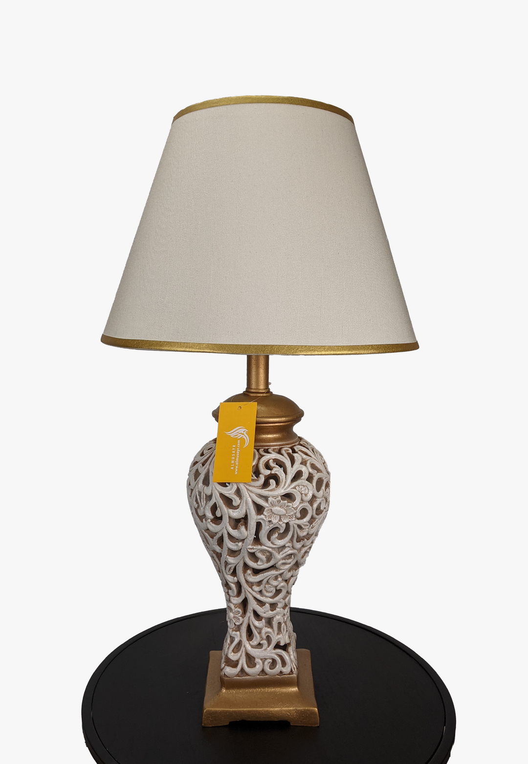 White Table Lamp with Open Style Leaf And Flower-AM0069