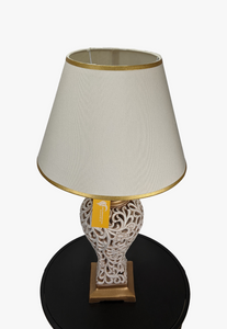 White Table Lamp with Open Style Leaf And Flower-AM0069