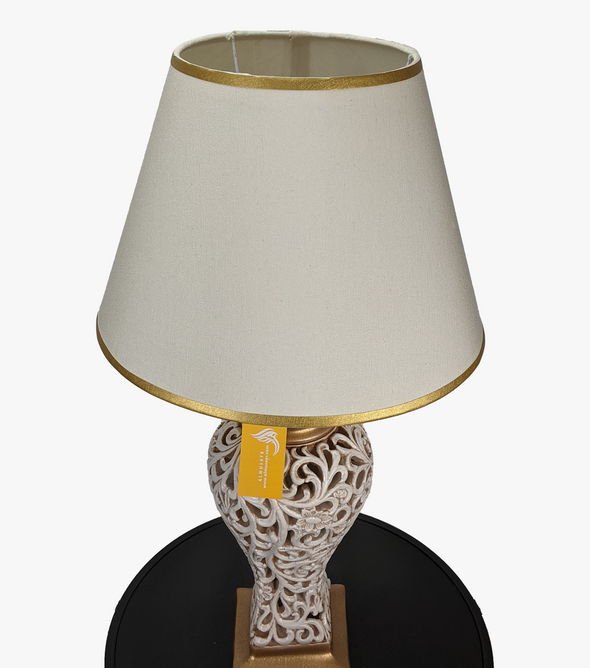 White Table Lamp with Open Style Leaf And Flower-AM0069