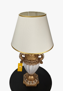 Mid-Century Regency Style White & Gold Table Lamp-AM0060