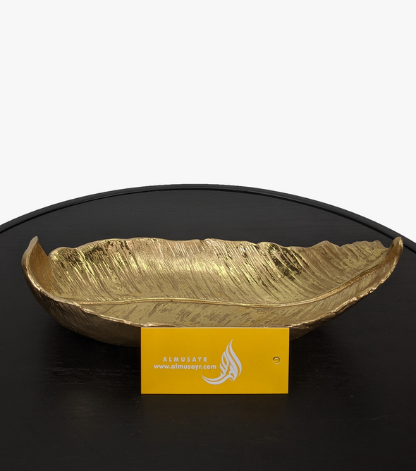 Golden Leaf-Shape Metal Tray-AM0091