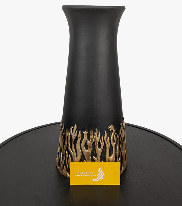 Black and Gold Cylinderical Vase For Table Decor-AM0019