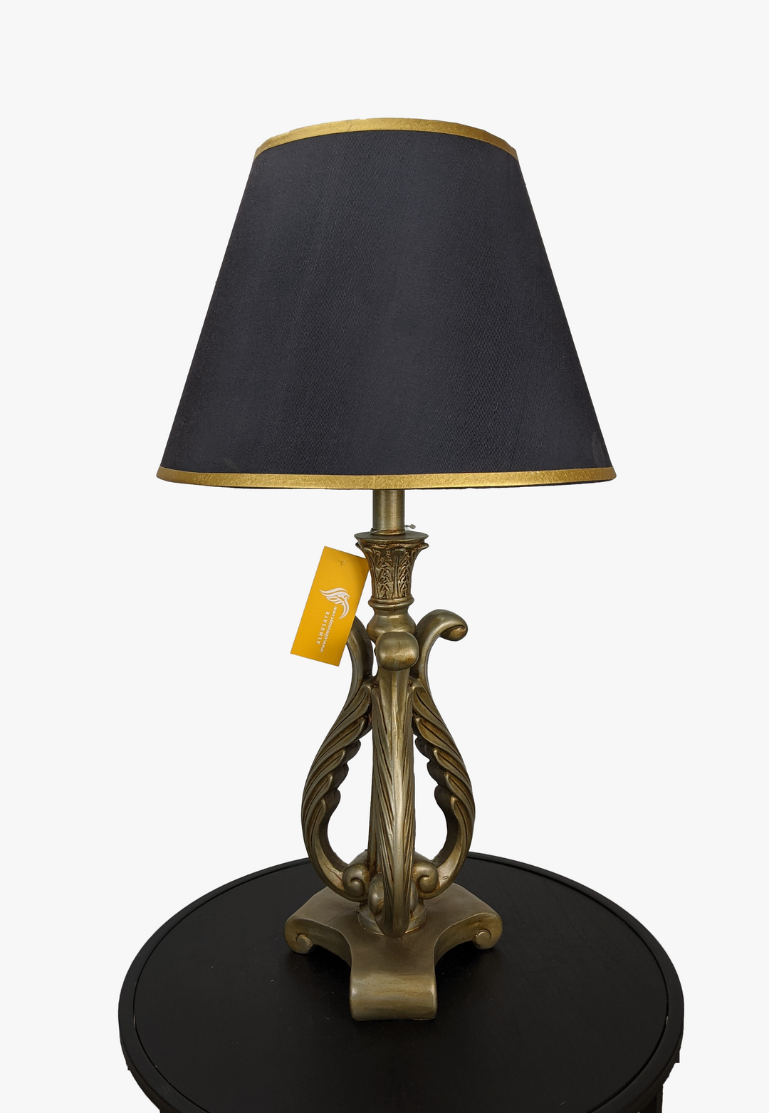 Elegant Curved-Neck Metallic Gold Lamp-AM0036