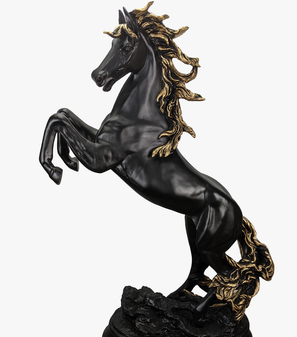 Charming Black Horse Prancing Table Décor-AM088