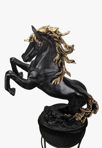 Charming Black Horse Prancing Table Décor-AM088