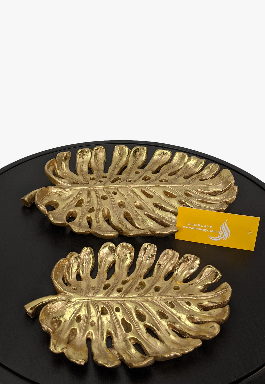 Classy Leaf Shape Gold Décor Tray-AM0096