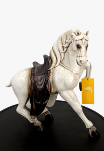 Decorative White & Brown Horse Sculpture-AM0080