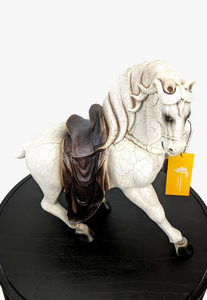 Decorative White & Brown Horse Sculpture-AM0080