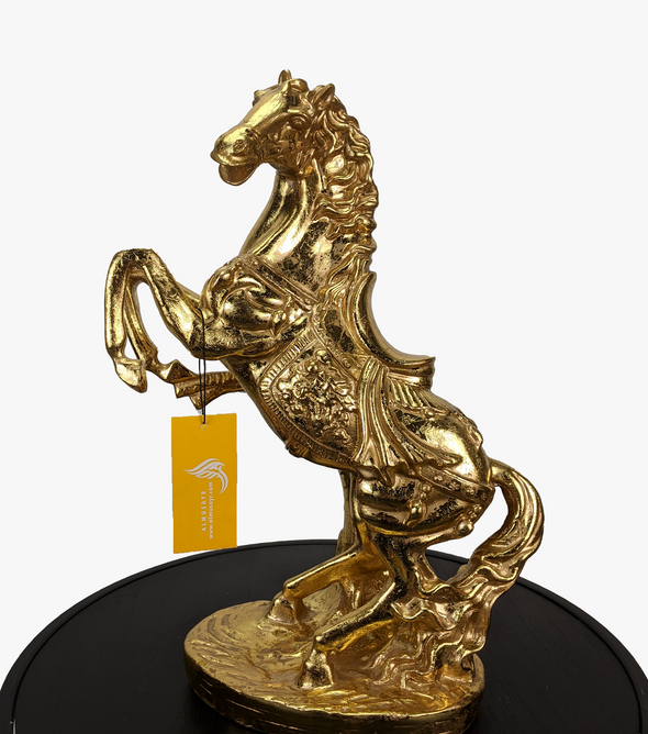 Majestic Golden Horse Maneuvers Sculpture -AM0082