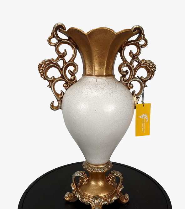 White & Gold Royal Vase-AM0067