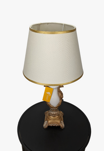 White & Golden Peacock Themed Table Lamps for Bedroom-AM0011