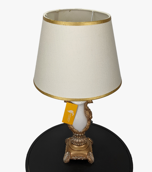 White & Golden Peacock Themed Table Lamps for Bedroom-AM0011