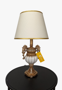 Antique Double Breasted White & Gold Lamp Stand-AM0031