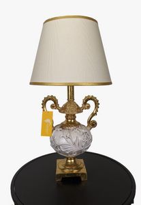 Antique Curved Table Lamp White & Gold-AM0042